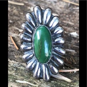 60.  Sterling Malachite ring